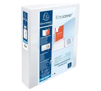 Exacompta - Ref. 51924E - Caja de 10 archivadores personalizable 2 bolsillos - 2 anillos en D de 50 mm - Espalda 75 mm - Dimensiones exteriores: 32 x 29,5 cm - Tamaño A4 Maxi - Blanco