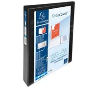 Exacompta - Ref. 51942NE - Caja de 10 archivadores personalizable 2 bolsillos - 4 anillos en D de 30 mm - Parte trasera 47 mm - Dimensiones exteriores: 32 x 27,7 cm, para clasificar el A4 Maxi - Negro