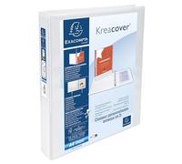 Exacompta - Ref. 51946E - Cartón de 10 archivadores personalizables, 2 bolsillos, 4 anillas, espalda de 4,7 cm, dimensiones externas: 32 x 27,7 cm, tamaño A4 Maxi - Blanco