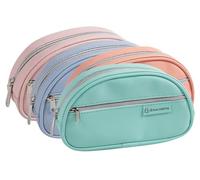 Exacompta - Ref. 52590E - Cartón de 6 Kits ovalados de Acuarela - Fabricado en Poliuretano Goma Suave Touch - Forro de poliéster - Medidas 20 x 5 x 12 cm - 4 Colores Surtidos