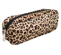Exacompta - Ref. 52810E - 1 Estuche rectangular con diseño de leopardo de piel sintética - totalmente forrado de poliéster - dimeniones 22 x 6 x 8 cm