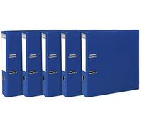 Exacompta - Ref. 53352SE - Lote de 5 archivadores de palanca - parte trasera de 80 mm - mecánica Prem'Touch - formato A4 - Exterior de polipropileno/interior de polipropileno - azul oscuro