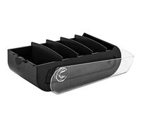 Exacompta - Ref. 5341423D BUNNYBOX A7 - Caja de aprendizaje (25 x 13,2 x 8,5 cm), color Office negro/cristal - capacidad hasta 900 tarjetas en formato A7