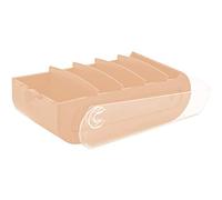 Exacompta - Ref. 5346123D BUNNYBOX A7 - Caja de aprendizaje (25 x 13,2 x 8,5 cm), color coral/cristal, capacidad hasta 900 tarjetas en formato A7