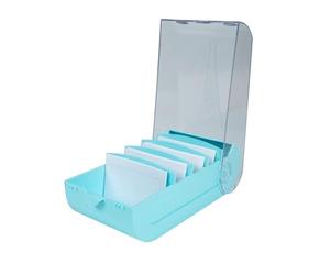 Exacompta - Ref. 5346323D - Caja de cartón de 8 unidades de aprendizaje BUNNYBOX A7 Aquarel - Dimensiones 25 x 13,2 x 8,5 cm - color verde pastel/cristal - Capacidad hasta 900 tarjetas en formato A7