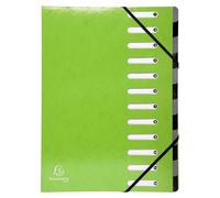 Exacompta - Ref. 53923E HARMONIKA Iderama - Caja de 8 clasificadores, con gomas y ventanas recortadas, espalda extensible, en tarjeta brillante con película, 12 compartimentos - 24,5 x 32 cm - A4