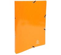 Exacompta - Ref. 54884E - Cartón de 20 archivadores de tarjeta brillante con gomas - 2 anillos redondos de 15 mm - Espalda 20 mm - Dimensiones exteriores: 32 x 25 cm - Tamaño A4 - Naranja