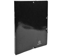 Exacompta - Ref. 54891E - 1 carpeta de cartón brillante recubierta con bandas de goma - 2 anillas redondas de 15 mm de diámetro - Lomo de 20 mm - Dimensiones externas: 32 x 25 cm - Tamaño de archivo