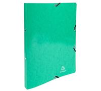 Exacompta - Ref. 54898E - Cartón de 20 archivadores de tarjeta brillante con gomas - 2 anillos redondos de 15 mm - Espalda 20 mm - Dimensiones exteriores: 32 x 25 cm - Tamaño A4 - Verde oscuro