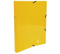 Exacompta - Ref. 54899E - Carpeta de cartón revestida brillante con bandas de goma - 2 anillas redondas de 15 mm de diámetro - Lomo de 20 mm - Dimensiones exteriores: 32 x 25 cm - Formato A4 - Color: