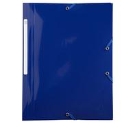 Exacompta - Ref. 55112E - Cartón de 24 camisas elásticas Bee Blue - Bolsa con 3 solapas - Polipropileno reciclado - Tamaño 24 x 32 cm para documentos en formato A4 - Color azul marino