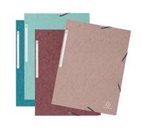 Exacompta - Ref. 55270E - Paquete de 4 camisas elásticas Skandi - bolsillos con 3 solapas - en tarjeta brillante de 400 g/m2 - Medidas 24 x 32 cm para documentos en formato A4 - Colores surtidos