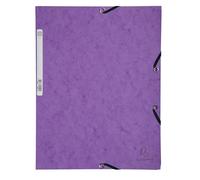 Exacompta - Ref. 55308E - Cartón de 50 carpetas elásticas con 3 solapas, en tarjeta brillante de 355 g/m2, tamaño 24 x 32 cm para documentos en formato A4, color púrpura