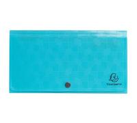 Exacompta - Ref. 55399E - 1 Clasificador de maleta midi Pop'N Co - Cubierta e interior de PP - Parte trasera extensible - Cierre con botón a presión - 7 compartimentos - Dim 26 x 14 cm - Color cian