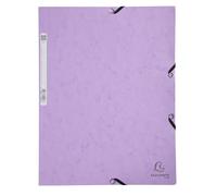 Exacompta - Ref. 55535E - Paquete de 5 carpetas con gomas - bolsillos con 3 solapas - en tarjeta brillante 400 g/m2 Aquarel - Medidas 24 x 32 cm para documentos en formato A4 - Color malva