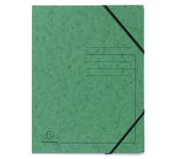 Exacompta - Ref. 555413E - Cartón de 25 camisas elásticas sin solapa impresas - bolsillos de tarjeta brillante de 355 g/m² - Medidas 24 x 32 cm para documentos en formato A4 - Color VERDE