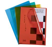 Exacompta - Ref. 56101E - Bolsa de 10 fundas para esquinas - Polipropileno liso de calidad - Grosor ultra grueso 12/100º - Tamaño A4-4 multicolor