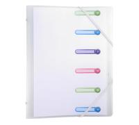 Exacompta - Ref. 56177E - Caja de 10 clasificadores Chromaline - 3 solapas - con elásticos y ventanas cortadas - cubierta e interior de PP - 6 compartimentos - Dim 25 x 32 cm - A4 - incoloro