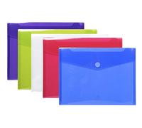 Exacompta - Ref. 56420E - Caja de 50 sobres con cierre de y solapa (PP blando), tamaño de una bolsa: 24 x 31,5 cm, tamaño A4, colores surtidos
