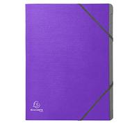 Exacompta - Ref. 56650E - 1 clasificador grapado 3 solapas con gomas Teksto - página de guardia impresa para identificar el contenido - 12 compartimentos - formato 24,5 x 32 cm para A4 - colores