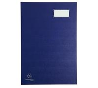 Exacompta - Ref. 57022E - Cartón de 8 paraforos dirección, respaldo con fuelle de lienzo, portaetiquetas, tapa plastificada, 20 compartimentos de tarjeta rosa con 3 perforaciones, 24 x 35 cm, color