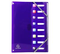 Exacompta - Ref. 58680E - 1 clasificador Iderama PP - espalda extensible - con elásticos y ventanas cortadas - de polipropileno, 8 compartimentos - dim 24 x 32 cm - para A4 - 4 colores aleatorios