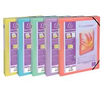 Exacompta - Ref. 59279E Kreacover Pastel - 5 cajas de clasificación con gomas elásticas - polipropileno - espalda 4 cm - dimensiones 25 x 33 cm - para tamaño A4 - se envían montadas