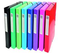 Exacompta - Ref. 59929E - Pack de 8 Carpetas de proyecto IDERAMA® con gomas - Cartulina lustrada plastificada 7/10 e - 600g/m2- Lomo: 40mm -25x33cm para A4 - Surtido de colores