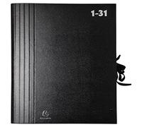 Exacompta - Ref 61650B - Organizadores expansibles de gran capacidad (385 x 240 mm, apto para documentos A4, lados de lona reforzada, 31 secciones con cierre de correa)