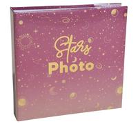 EXACOMPTA - Ref- 62112E - Cartón de 2 álbumes de fotos con bolsillos MOON - 200 fotos de 10 x 15 cm - 100 páginas - formato 22,5 x 22 cm - cubierta de color rosa protegida por un protector de cuaderno