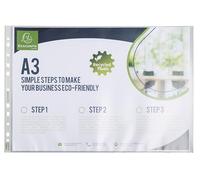 Exacompta - Ref. 6230E - Cartón de 50 fundas perforadas A3 ForEVER - Polipropileno granulado reciclado - Grosor 9/100ª - Dimensiones: 33 x 46,5 cm - Cristal translúcido