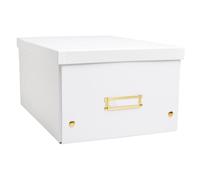 Exacompta - Ref. 62358E - Caja de almacenamiento con 5 cajas de almacenamiento Neo Deco - Se entrega en plano - fácil de montar gracias a los botones a presión - Tamaño A4 - Dimensiones 27 x 36 x 20
