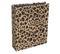 Exacompta - Ref. 65008E - Álbum de fotos con bolsillos LEOPARD - 60 páginas - 60 fotos 11 x 15 cm - Formato 14 x 16,5 cm - Tapa dura de tela - Bolsillos interiores de plástico sobre fondo negro