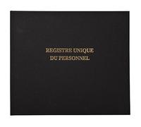 Exacompta - Ref. 6621E - 1 Registro único de personal de empleados y pasantes conforme a la legislación - Cobertura de tapa blanda - Tamaño horizontal 27 x 32 cm - 100 páginas - Color negro