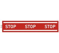 Exacompta - Ref. 67017E - 1 cinta adhesiva STOP roja de 100 m para señalización en suelo o pared - Advertencia de riesgos y zonas de peligro - Tamaño de la banda: 100 x 20 cm