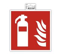 Exacompta - Ref 67031E - Señal autoadhesiva para extintor de incendios - 20 cm de tamaño - Señalización esencial para empresas, negocios y necesidades comerciales