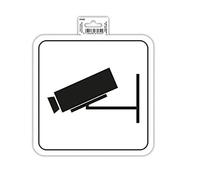 Exacompta - Ref 67032E - Señal autoadhesiva de videovigilancia - 20 cm de tamaño - Señalización esencial para empresas, negocios y necesidades comerciales