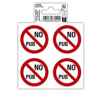 Exacompta - Ref. 67042E - 1 pictograma adhesivo No pub (x4 en una tabla) para buzón sin pub - Stop pub - Vinilo PVC tratado - Dimensiones: 10 x 10 cm