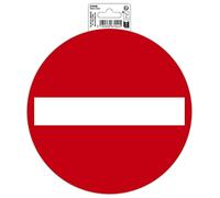 Exacompta - Ref. 67044E - 1 pictograma adhesivo redondo NO ENTRY en vinilo PVC tratado antideslizante y resistente a los rayos UV - Acabado brillante - Diámetro: 20 cm - Colores: rojo y blanco