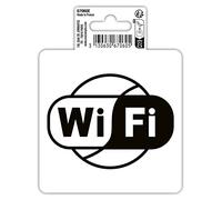 Exacompta - Ref. 67060E - 1 pictograma adhesivo WIFI - Señal de información ideal para tiendas, locales, establecimientos abiertos al público - En vinilo PVC tratado - Dimensiones: 10 x 10 cm