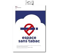 Exacompta - Ref. 67080E - 1 panel adhesivo Espacio libre de tabaco - PVC tratado antideslizante, 21 x 30 cm - Tamaño A4 - Conforme al Decreto 2025-582 - Prohibición de fumar