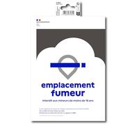 Exacompta - Ref. 67081E - 1 panel adhesivo para fumadores - PVC tratado antideslizante, 15 x 21 cm - Tamaño A5 - Conforme a Decreto 2025-582 - Espacio para fumadores