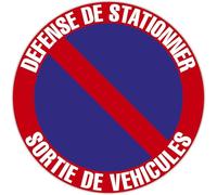 Exacompta - Ref. 67109E - 1 panel redondo defensa de estacionamiento - SORTIA DE VOTURES - De polipropileno con tratamiento antideslizante y resistente a los rayos UV - Diámetro del panel: 20 cm