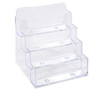 Exacompta - Ref 71158D - Expositor para tarjetas de visita (102 x 109 x 107 mm, 4 bolsillos para almacenamiento, fabricado en poliestireno transparente, secciones de 18 mm de profundidad),