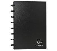 Exacompta - Ref. 75151E - Caja de 5 titulares de tarjetas de visita negro extraíble con anillas - de PP rígido - para 120 tarjetas - bolsillos desmontables para insertar 6 tarjetas - A5 - Separadores