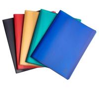 Exacompta - Ref. 78530E - Cartón de 15 fundas de documentos Opak recicladas, 30 fundas granuladas, 60 vistas, para tamaño A4, tapa semiopaca, 4/10, 5 colores surtidos