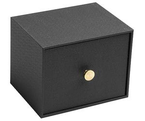 EXACOMPTA - Ref. 78601E - Caja de fotos con cajón Office By Me con 4 separadores, para archivar hojas A6 o fotos de 11 x 15 cm o 10 x 15 cm, cubierta de papel efecto textil negro