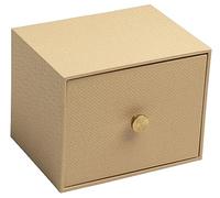 exacompta - Ref. 78602E - Caja de fotos con cajón Office By Me con 4 separadores, para archivar fichas A6 o fotos de 11 x 15 cm o 10 x 15 cm, cubierta con papel efecto textil beige