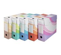 Exacompta - Ref. 79530E - 8 paquetes de 5 cajas archive en interior kraft - Espalda de 80 mm - Dimensiones 25 x 35 cm - A4 - Colores surtidos, beige, azul, rosa, rojo y verde - Se envían en plano