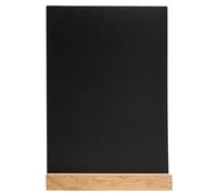 Exacompta - Ref. 84240D - Soporte de mensaje vertical con base de madera A4, pizarra para menú de doble cara, para café, bar, restaurante, Foodtruck, 21 x 5,2 x 29,7 cm, color negro